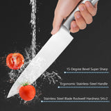 NNECW 14 Pieces Kitchen Knife Set with Wooden Block for Home & Restaurant