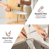 NNECW 15 Pieces Kitchen Knife Set with Hard Wood Handle