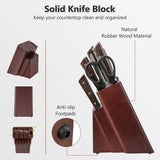 NNECW 15 Pieces Kitchen Knife Set with Hard Wood Handle
