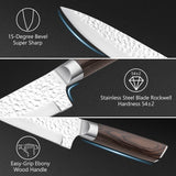 NNECW 15 Pieces Kitchen Knife Set with Hard Wood Handle