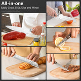 NNECW 15 Pieces Kitchen Knife Set with Hard Wood Handle
