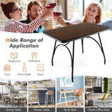 NNECW Industrial Dining Table Kitchen with Wood & Steel Frame for Dining Room