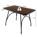 NNECW Industrial Dining Table Kitchen with Wood & Steel Frame for Dining Room
