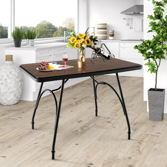 NNECW Industrial Dining Table Kitchen with Wood & Steel Frame for Dining Room