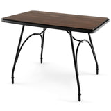 NNECW Industrial Dining Table Kitchen with Wood & Steel Frame for Dining Room