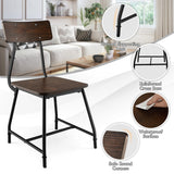 NNECW Vintage Dining Chairs Set of 2 with  Wood & Metal for Cafe/ Kitchen