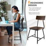 NNECW Vintage Dining Chairs Set of 2 with  Wood & Metal for Cafe/ Kitchen