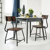 NNECW Vintage Dining Chairs Set of 2 with  Wood & Metal for Cafe/ Kitchen