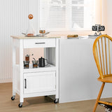 NNECW Kitchen Island Cart with 4 Flexible Universal Wheels White