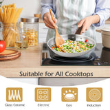 NNECW 11-Piece Kitchen Cookware Set with Steam Vent & Handles