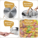 NNECW 11-Piece Kitchen Cookware Set with Steam Vent & Handles
