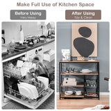 NNECW 4-Tier Kitchen Bakers Rack with Storage Cabinet for Kitchen