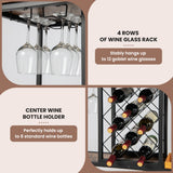 NNECW 3-Tier Bar Cart with Lockable Wheels Metal Wine Trolley for Home Kitchen Dining Room