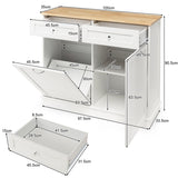 NNECW Kitchen Trash with Adjustable Shelf for Kitchen-White