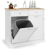 NNECW Kitchen Trash with Adjustable Shelf for Kitchen-White