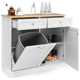 NNECW Kitchen Trash with Adjustable Shelf for Kitchen-White