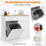 NNECW Kitchen Trash with Adjustable Shelf for Kitchen-White