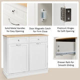 NNECW Kitchen Trash with Adjustable Shelf for Kitchen-White