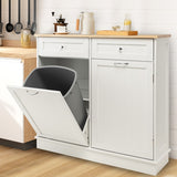 NNECW Kitchen Trash with Adjustable Shelf for Kitchen-White