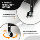 NNECW 3-Tier Foldable Kitchen Cart with 4 Wheels