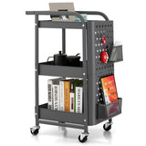 NNECW Kitchen Storage Trolley Cart with 3-Tier Shelves-Grey