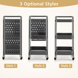NNECW Kitchen Storage Trolley Cart with 3-Tier Shelves-Grey