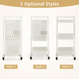 NNECW Kitchen Storage Trolley Cart with 3-Tier Shelves-White