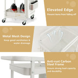 NNECW Kitchen Storage Trolley Cart with 3-Tier Shelves-White