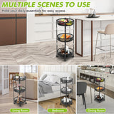 NNECW 3-Tier Folding Kitchen Trolley Cart with Baskets