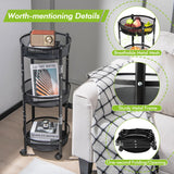 NNECW 3-Tier Folding Kitchen Trolley Cart with Baskets