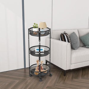 NNECW 3-Tier Folding Kitchen Trolley Cart with Baskets
