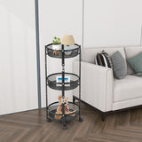NNECW 3-Tier Folding Kitchen Trolley Cart with Baskets