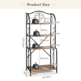 NNECW 4-Tier Kitchen Bakers Rack with Open Shelves for Kitchen Dining Room Living Room