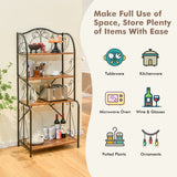NNECW 4-Tier Kitchen Bakers Rack with Open Shelves for Kitchen Dining Room Living Room