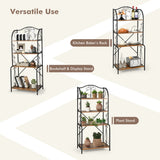 NNECW 4-Tier Kitchen Bakers Rack with Open Shelves for Kitchen Dining Room Living Room