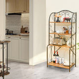 NNECW 4-Tier Kitchen Bakers Rack with Open Shelves for Kitchen Dining Room Living Room