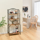 NNECW 4-Tier Kitchen Bakers Rack with Open Shelves for Kitchen Dining Room Living Room