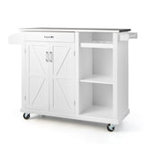NNECW Kitchen Island Rolling Trolley Cart with 3-level Adjustable Shelf-White