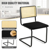 NNECW 2 Pieces Mid-Century Modern Dining Chair with Cane Back & Cantilever Design