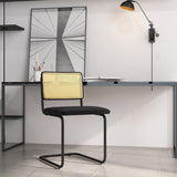 NNECW 2 Pieces Mid-Century Modern Dining Chair with Cane Back & Cantilever Design