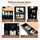 NNECW Drop-Leaf Rolling Kitchen Island with Rubber Wood Top