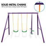 NNEDPE Kahuna Kids 4-Seater Swing Set Purple Green