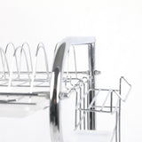 NNEIDS3 Tier Stainless Steel Dish Rack Drainer Tray Kitchen Storage Cup Cutlery Holder
