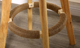 NNEDPE 2 X Wooden Bar Stools Grey Fabric