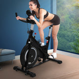 NNEIDS Spin Bike Fitness Exercise Bike Flywheel Commercial Home Gym Workout LCD Display
