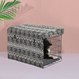 NNEIDS Cover Pet Dog Kennel Cage Collapsible Metal Playpen Cages Covers Black 48"