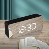 NNEIDS Digital Clock LED Display Desk Table Temperature Alarm Time Modern Home Decor