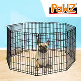 NNEIDS Pet Dog Playpen Puppy Exercise 8 Panel Fence Black Extension No Door 30"