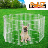 NNEIDS Pet Dog Playpen Puppy Exercise 8 Panel Fence Silver Extension No Door 42"