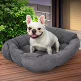 NNEIDS Pet Bed 2 Way Use Dog Cat Soft Warm Calming Mat Sleeping Kennel Sofa Grey L